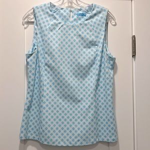 J. McLAUGHLIN sz L tank in blue/white Catalina cloth (very good pre-owned)